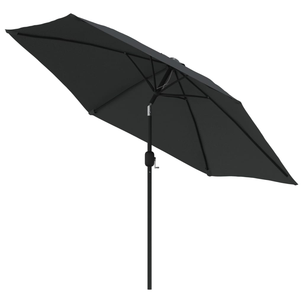 vidaXL Parasol ogrodowy z LED i stalowym słupkiem, 300 cm, antracytowy