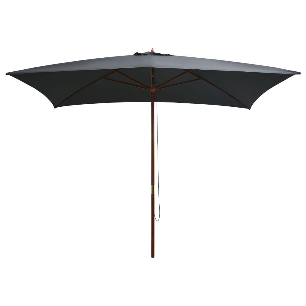 vidaXL Parasol ogrodowy na drewnianym słupku, 200x300 cm, antracytowy