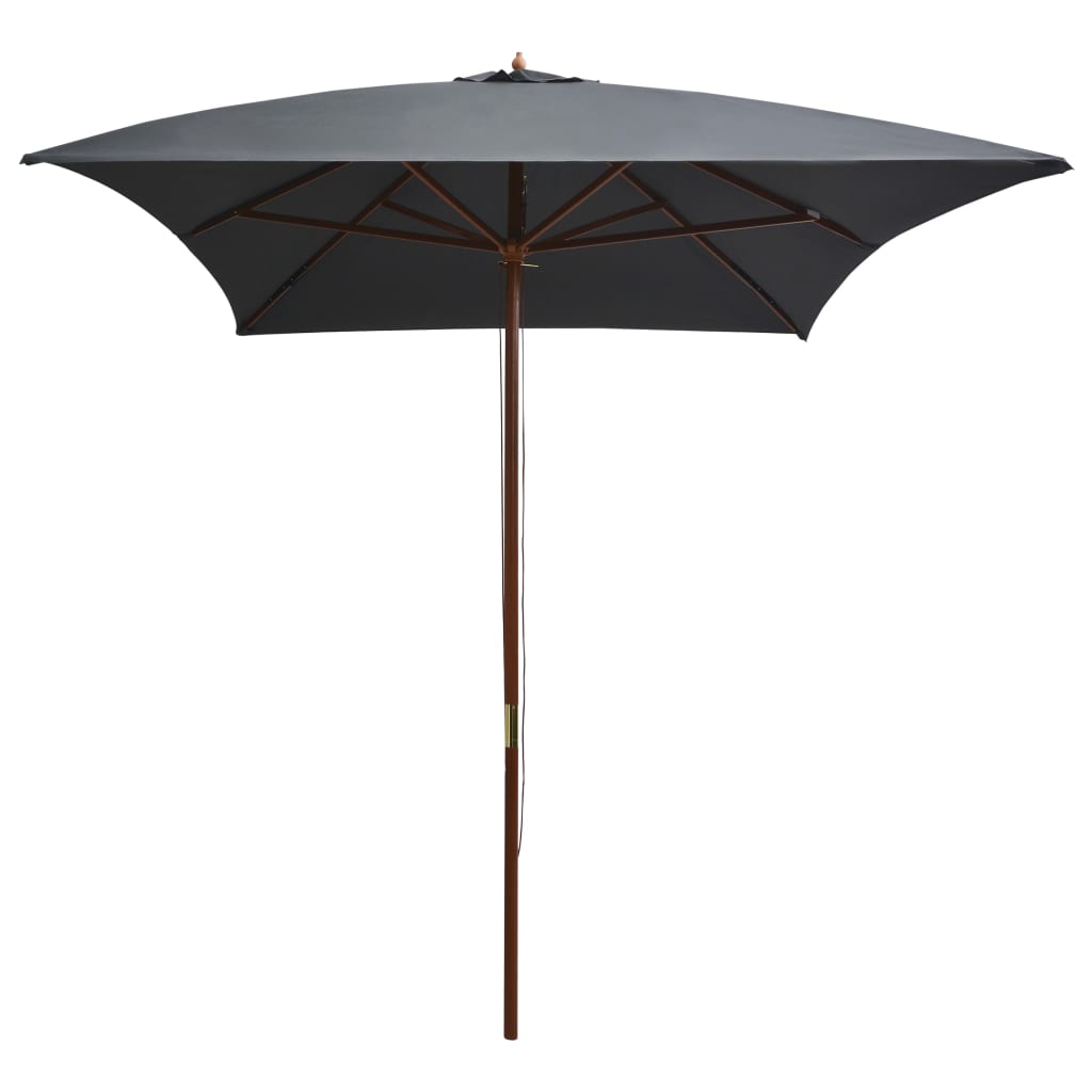 vidaXL Parasol ogrodowy na drewnianym słupku, 200x300 cm, antracytowy