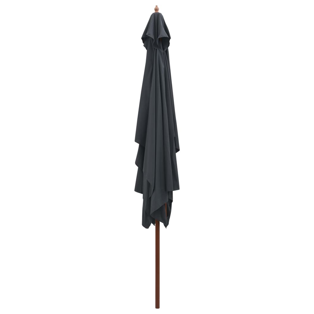 vidaXL Parasol ogrodowy na drewnianym słupku, 200x300 cm, antracytowy