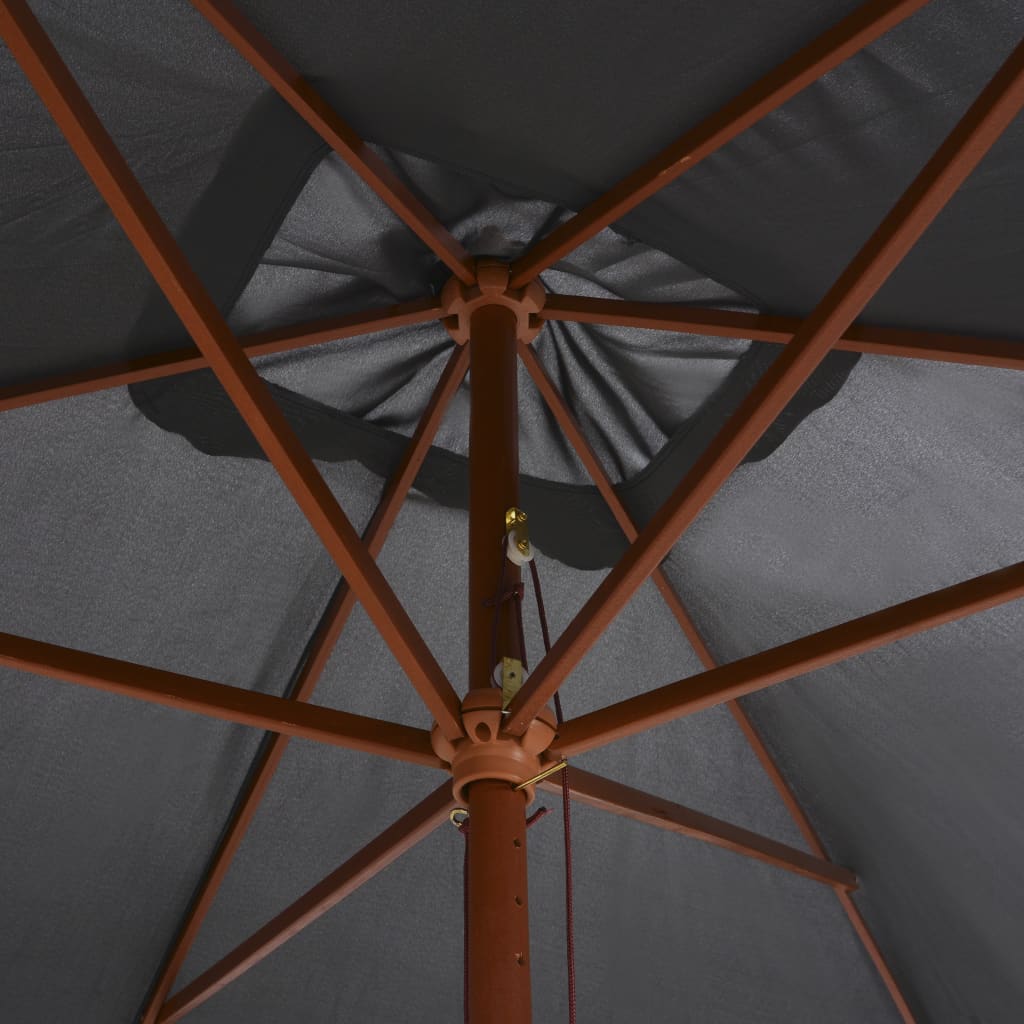 vidaXL Parasol ogrodowy na drewnianym słupku, 200x300 cm, antracytowy