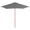 vidaXL Parasol ogrodowy na drewnianym słupku, 270 cm, antracytowy
