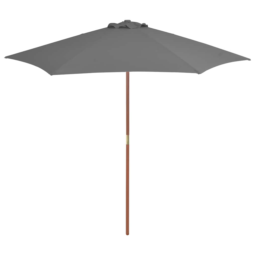 vidaXL Parasol ogrodowy na drewnianym słupku, 270 cm, antracytowy