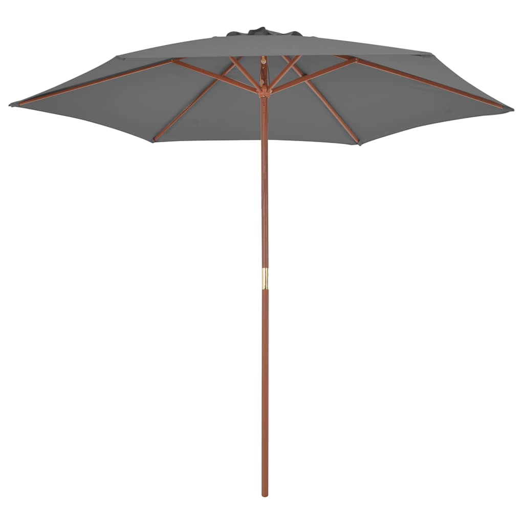 vidaXL Parasol ogrodowy na drewnianym słupku, 270 cm, antracytowy