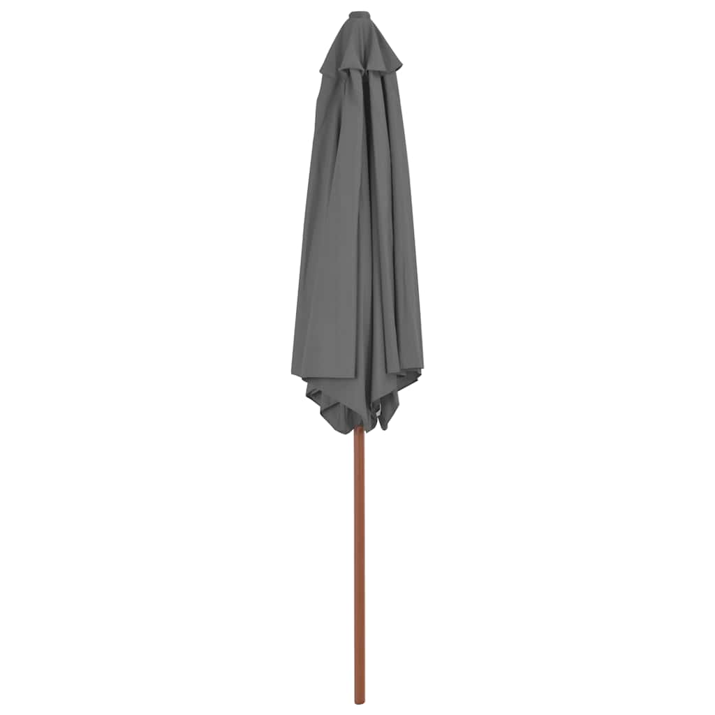 vidaXL Parasol ogrodowy na drewnianym słupku, 270 cm, antracytowy