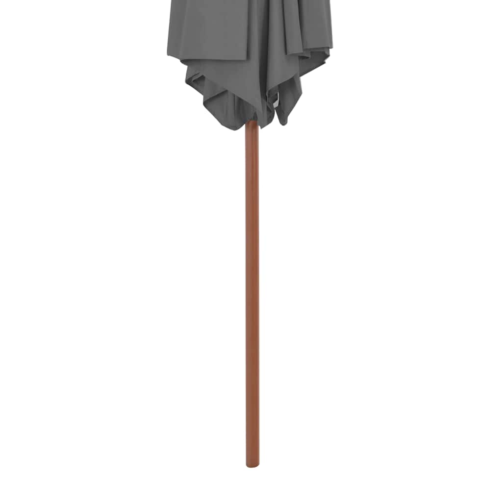 vidaXL Parasol ogrodowy na drewnianym słupku, 270 cm, antracytowy