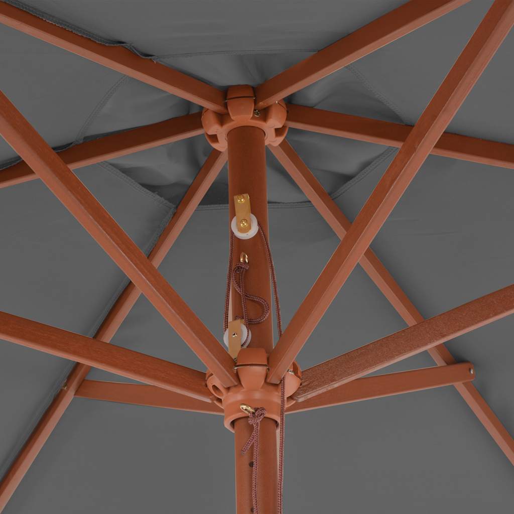 vidaXL Parasol ogrodowy na drewnianym słupku, 270 cm, antracytowy
