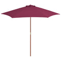 vidaXL Parasol ogrodowy na drewnianym słupku, 270 cm, bordowy