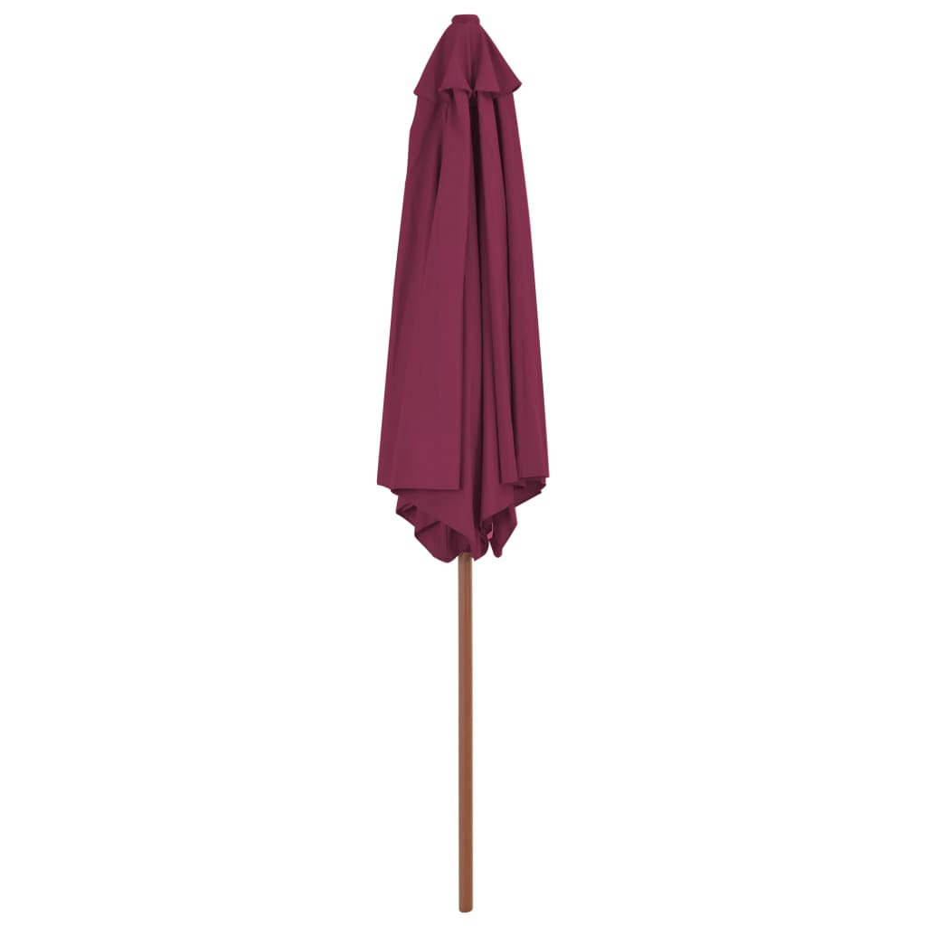 vidaXL Parasol ogrodowy na drewnianym słupku, 270 cm, bordowy