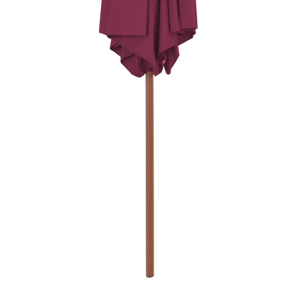 vidaXL Parasol ogrodowy na drewnianym słupku, 270 cm, bordowy