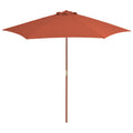 vidaXL Parasol ogrodowy na drewnianym słupku, 270 cm, terakota