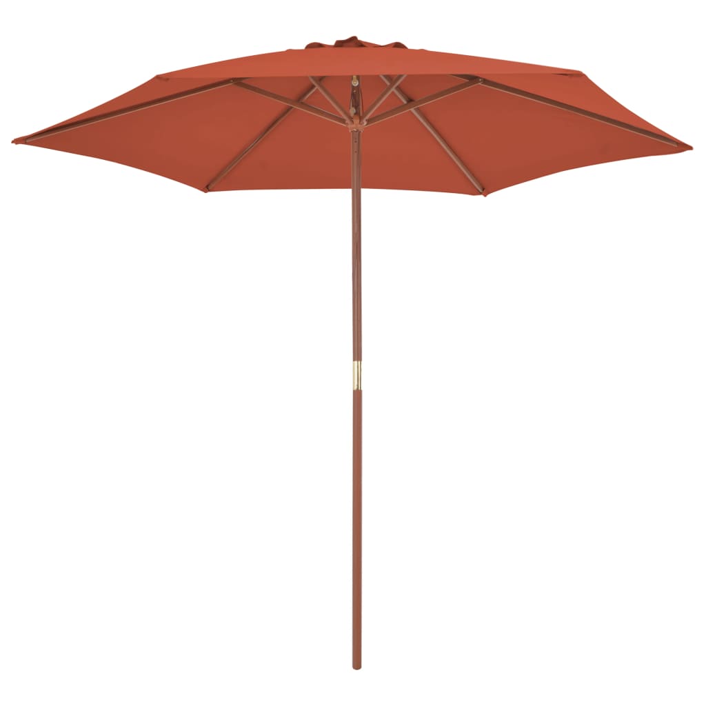vidaXL Parasol ogrodowy na drewnianym słupku, 270 cm, terakota