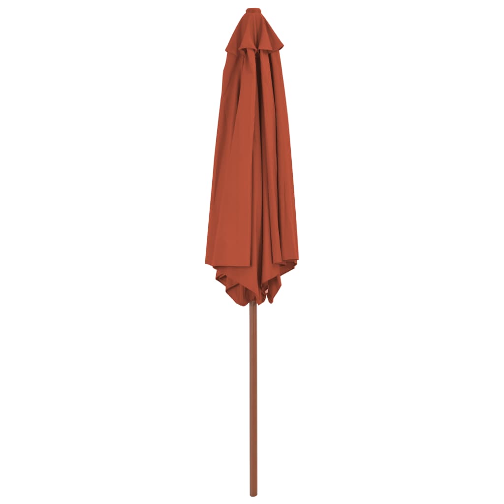 vidaXL Parasol ogrodowy na drewnianym słupku, 270 cm, terakota