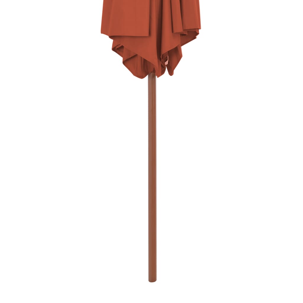 vidaXL Parasol ogrodowy na drewnianym słupku, 270 cm, terakota