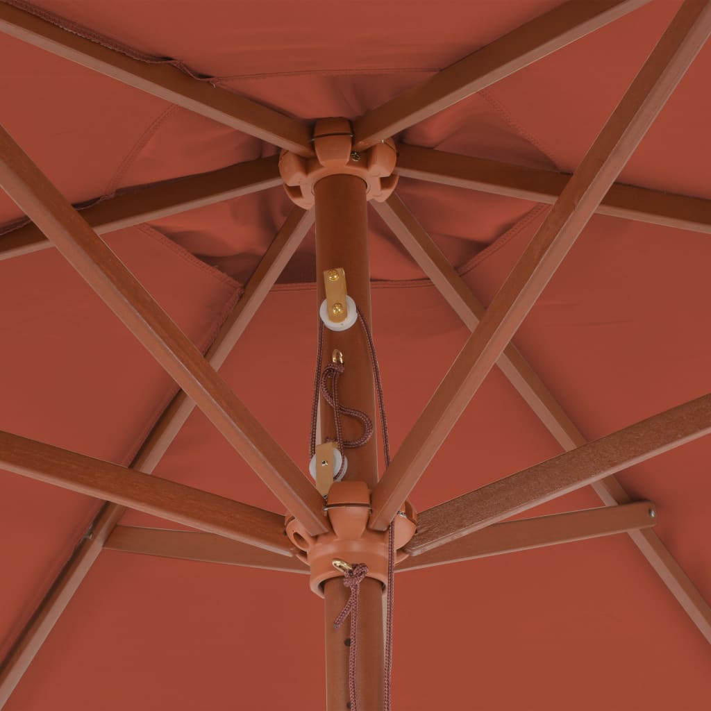 vidaXL Parasol ogrodowy na drewnianym słupku, 270 cm, terakota