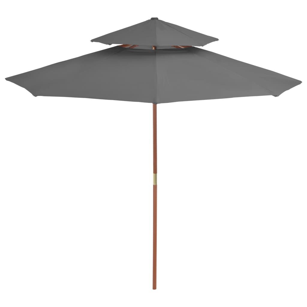 vidaXL Parasol ogrodowy z podwójnym daszkiem, 270 cm, antracytowy