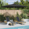 vidaXL Parasol ogrodowy na drewnianym słupku, 350 cm, antracytowy