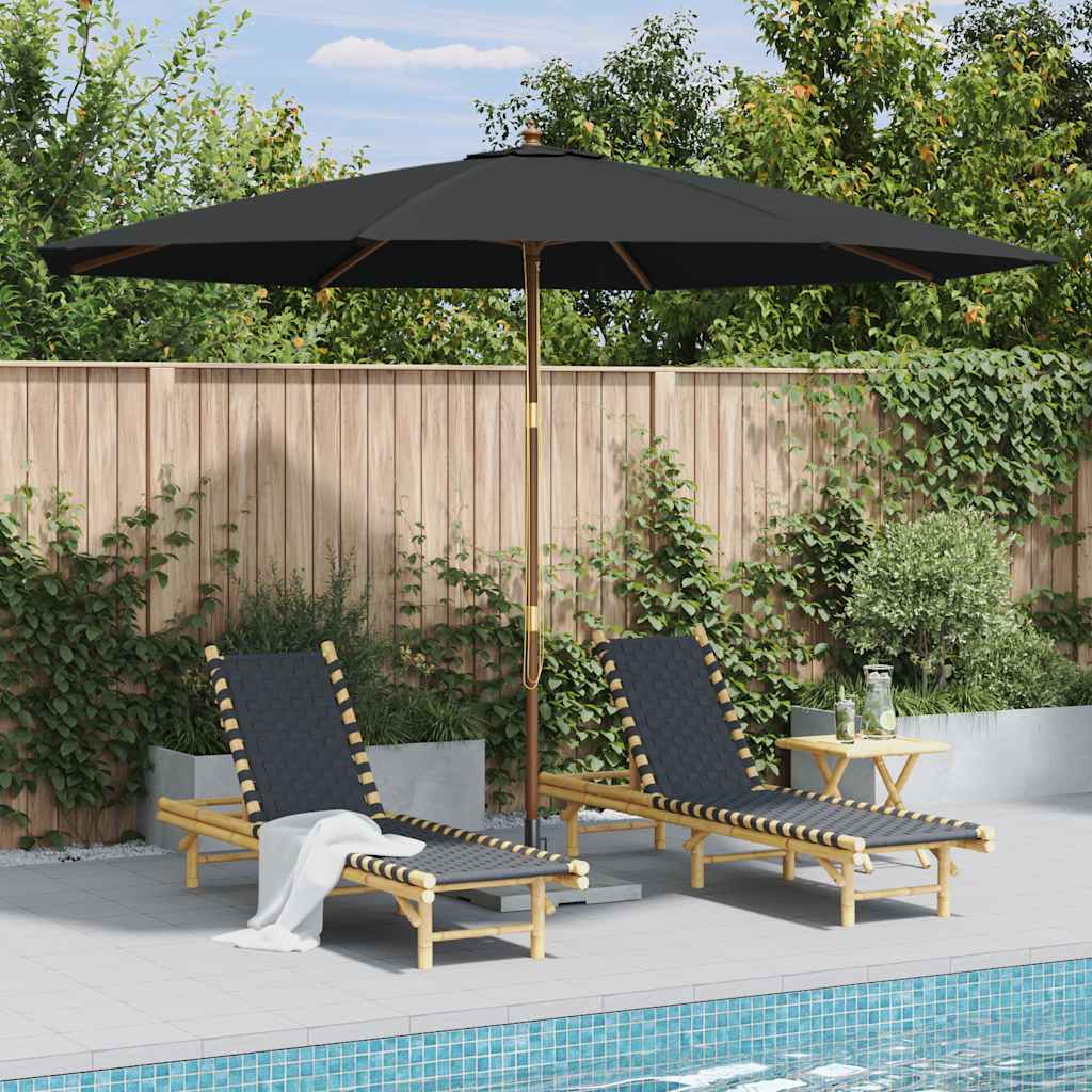 vidaXL Parasol ogrodowy na drewnianym słupku, 350 cm, antracytowy