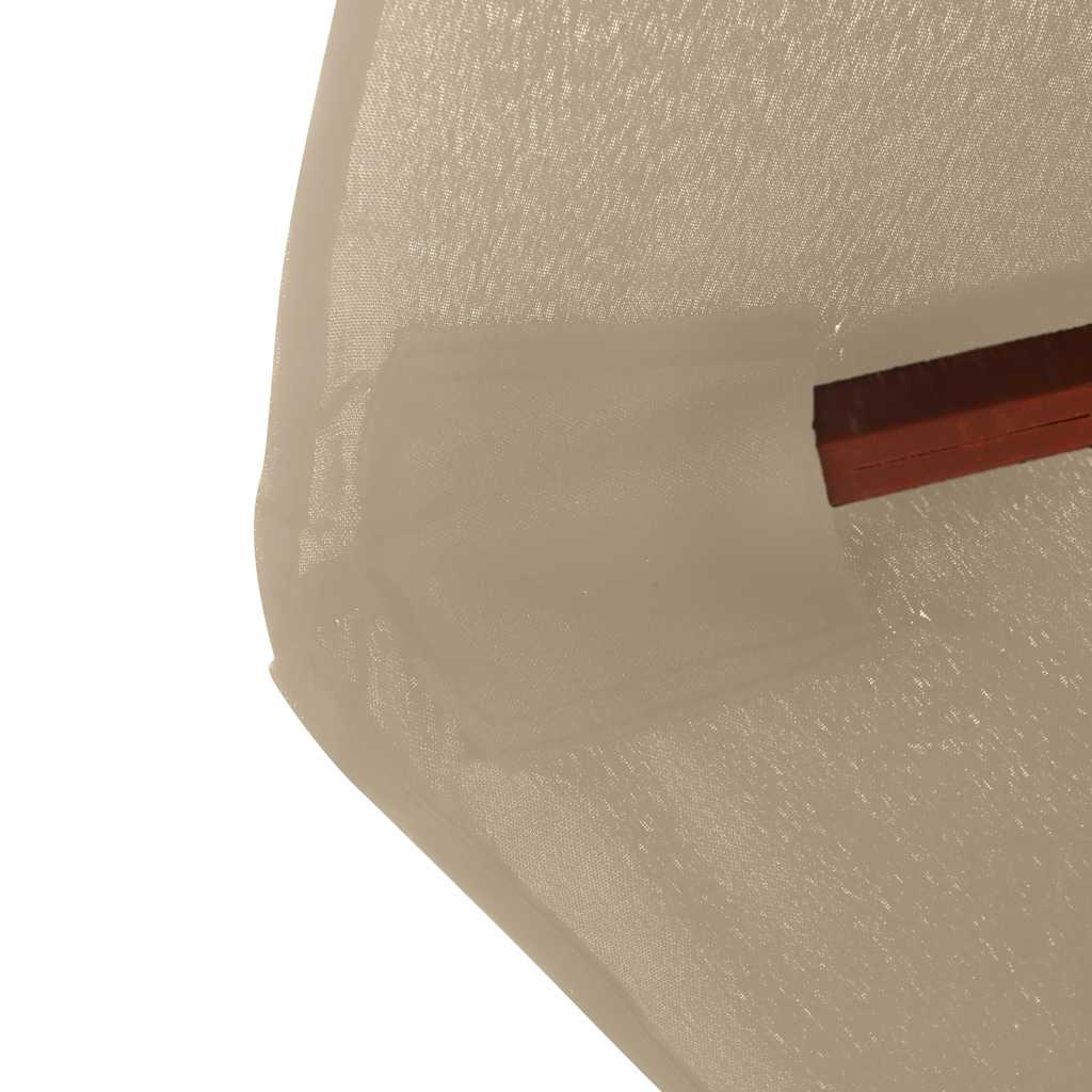 vidaXL Parasol ogrodowy na drewnianym słupku, 350 cm, taupe