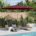 vidaXL Parasol ogrodowy na drewnianym słupku, 350 cm, burgundowy