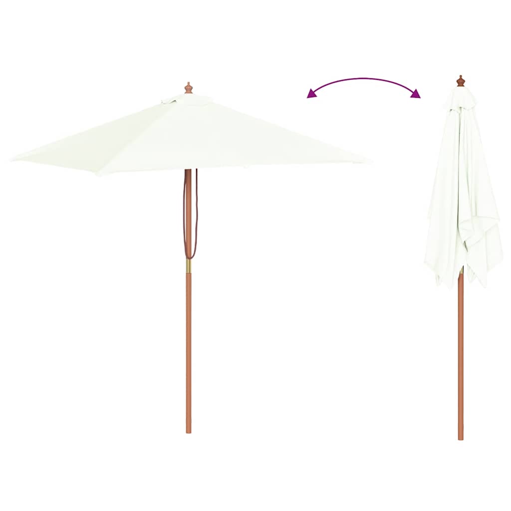 vidaXL Parasol ogrodowy na drewnianym słupku, 150 x 200 cm, piaskowy