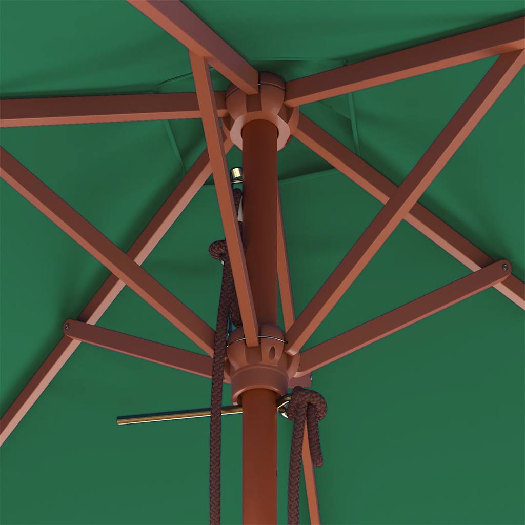 vidaXL Parasol ogrodowy na drewnianym słupku, 150 x 200 cm, zielony