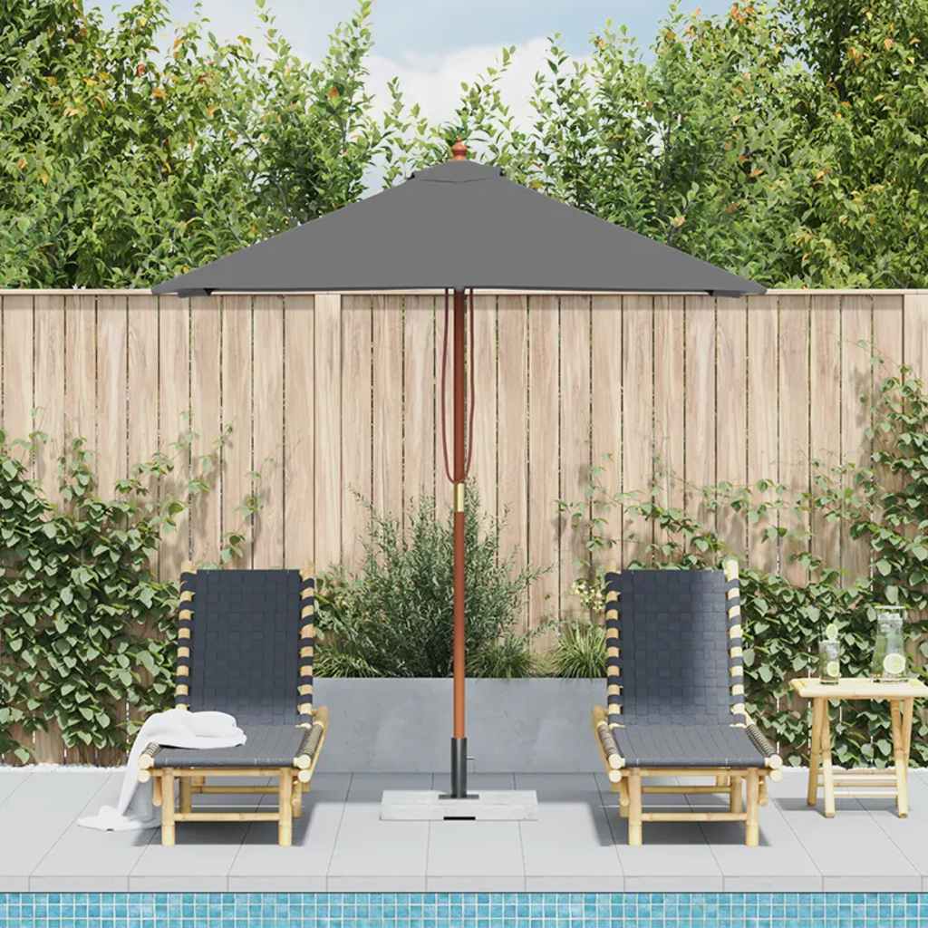 vidaXL Parasol ogrodowy na drewnianym słupku, 150 x 200 cm, antracyt