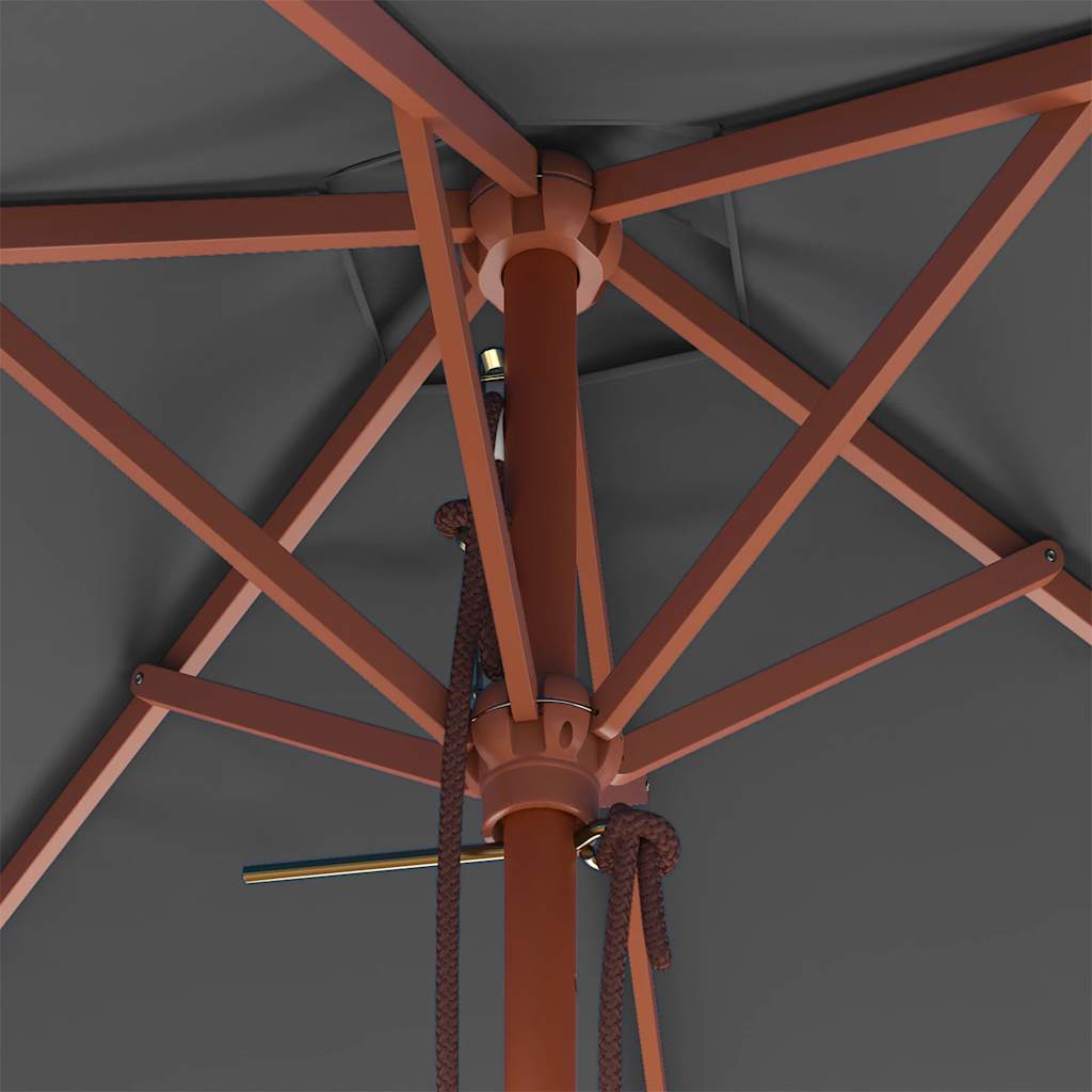 vidaXL Parasol ogrodowy na drewnianym słupku, 150 x 200 cm, antracyt