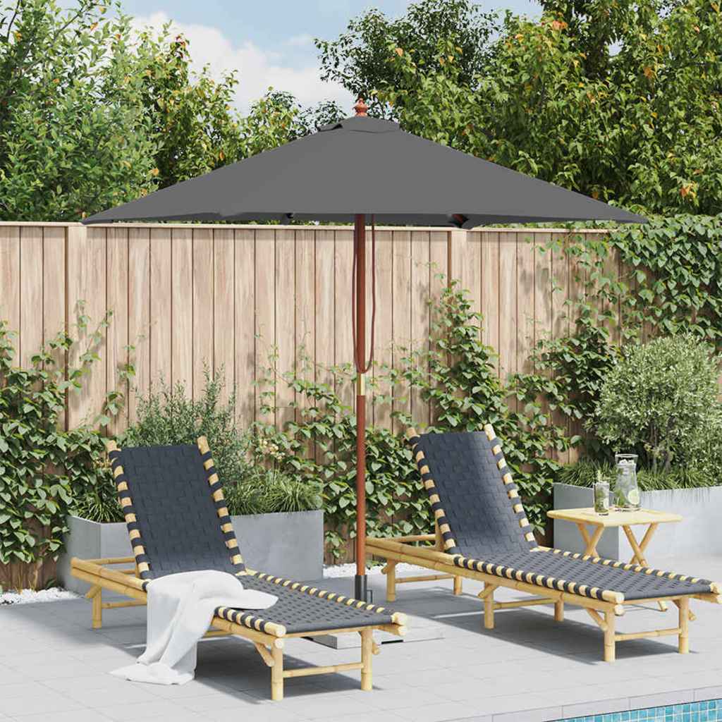 vidaXL Parasol ogrodowy na drewnianym słupku, 150 x 200 cm, antracyt