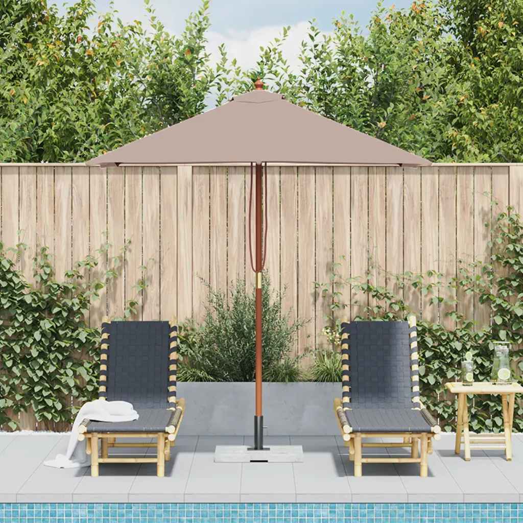vidaXL Parasol ogrodowy na drewnianym słupku, 150 x 200 cm, taupe