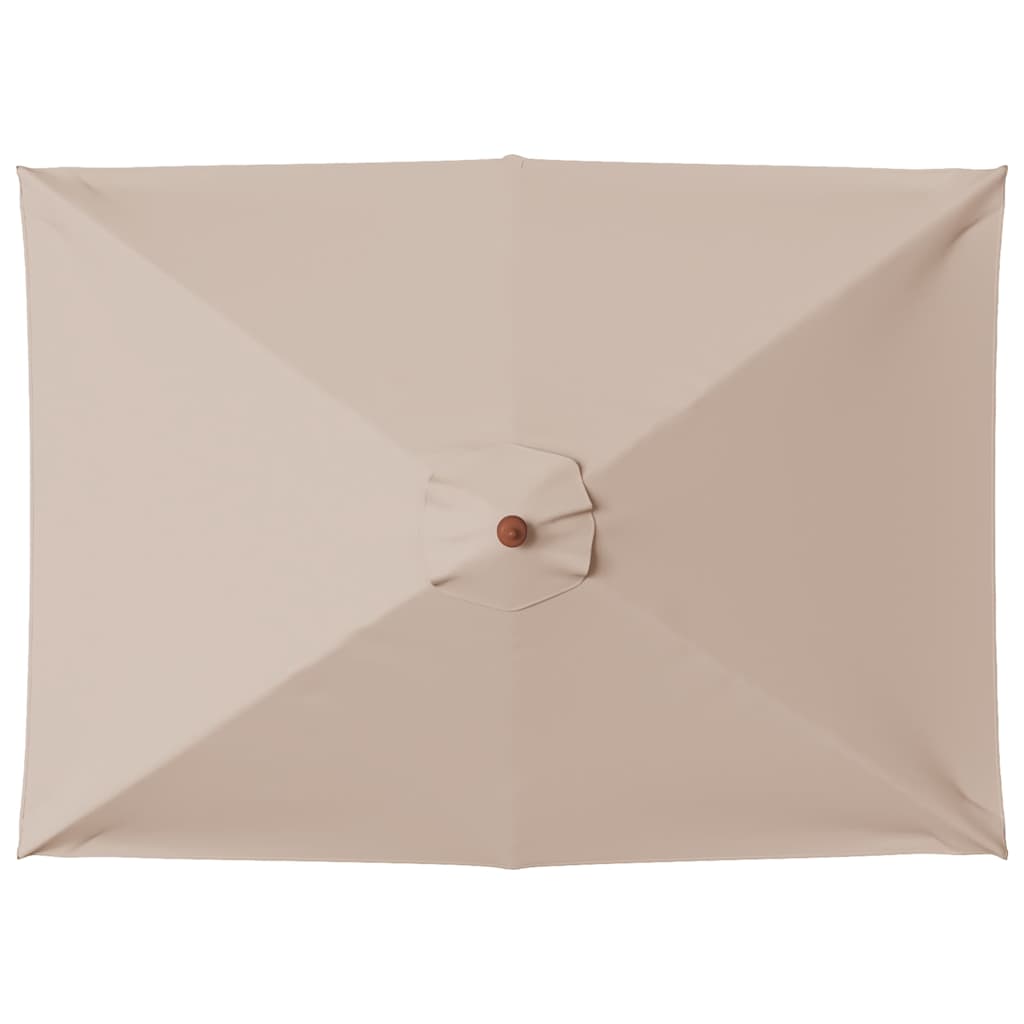 vidaXL Parasol ogrodowy na drewnianym słupku, 150 x 200 cm, taupe