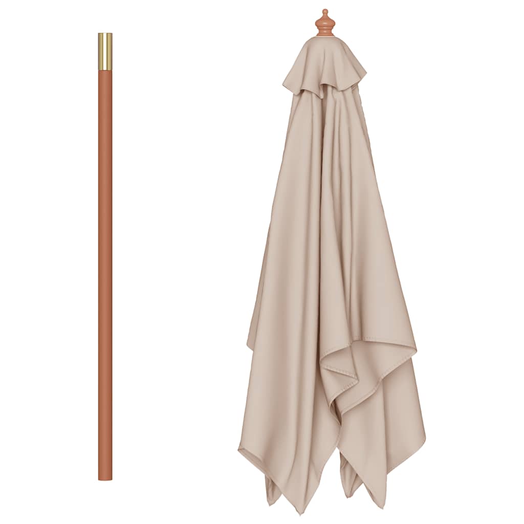 vidaXL Parasol ogrodowy na drewnianym słupku, 150 x 200 cm, taupe