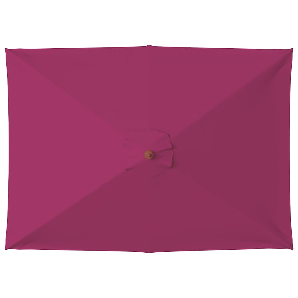 vidaXL Parasol ogrodowy na drewnianym słupku, 150 x 200 cm, bordowy