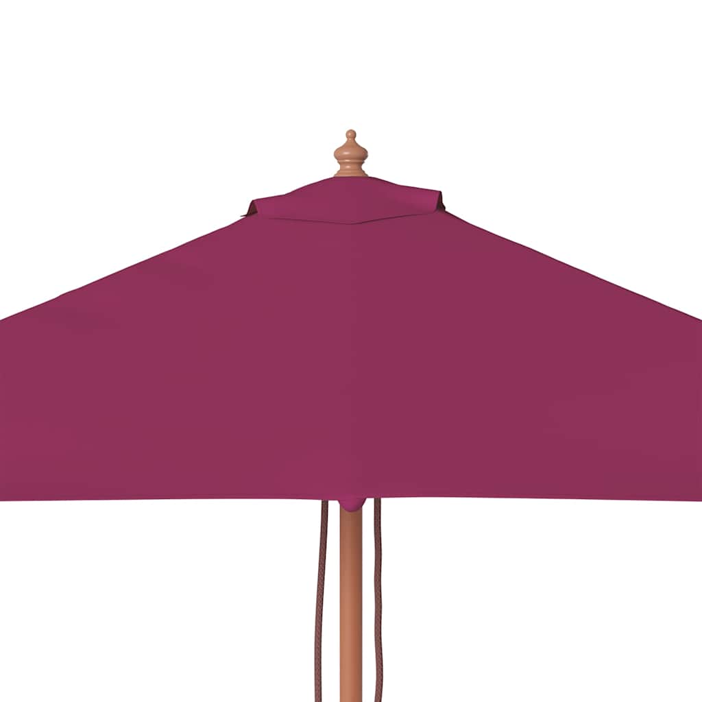 vidaXL Parasol ogrodowy na drewnianym słupku, 150 x 200 cm, bordowy
