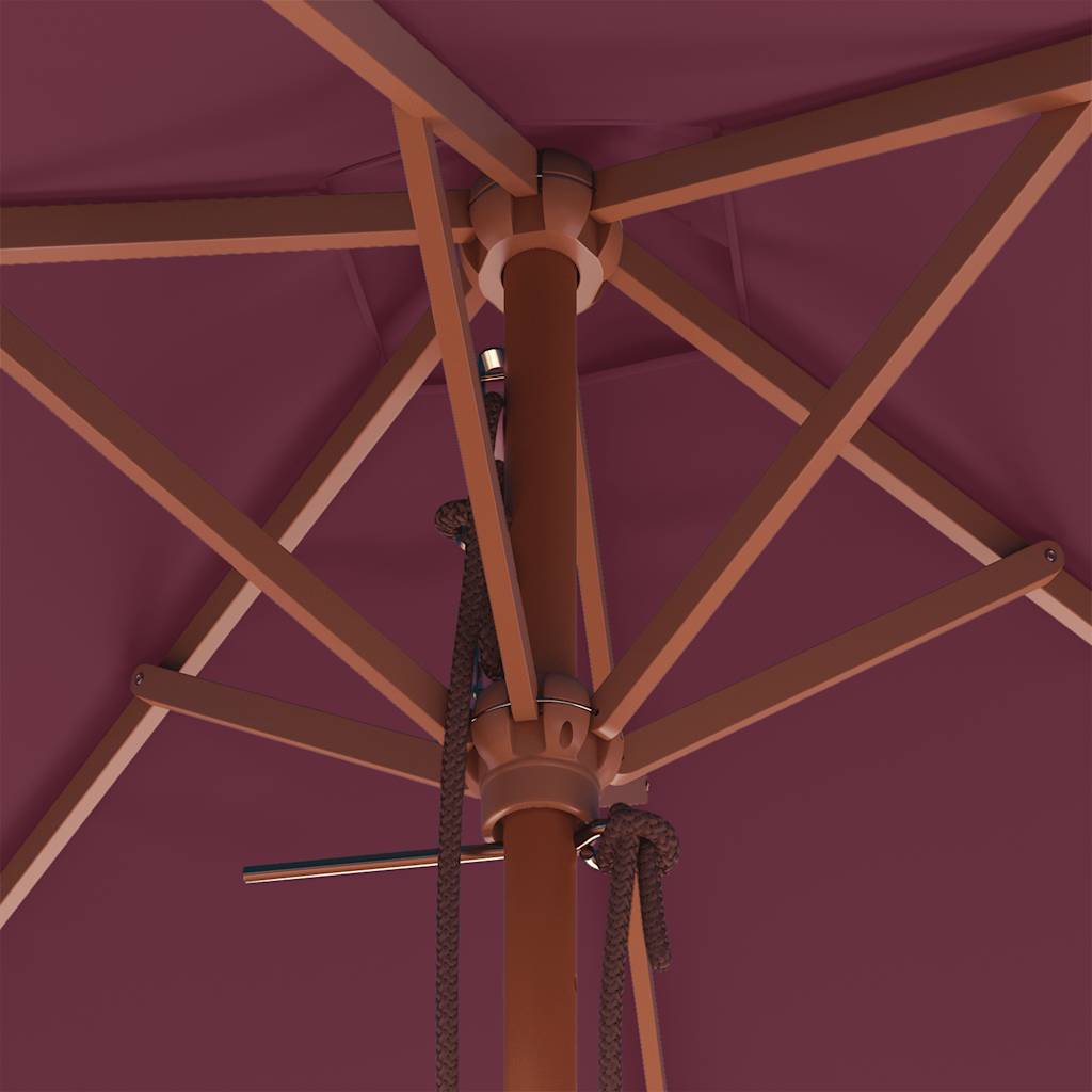 vidaXL Parasol ogrodowy na drewnianym słupku, 150 x 200 cm, bordowy