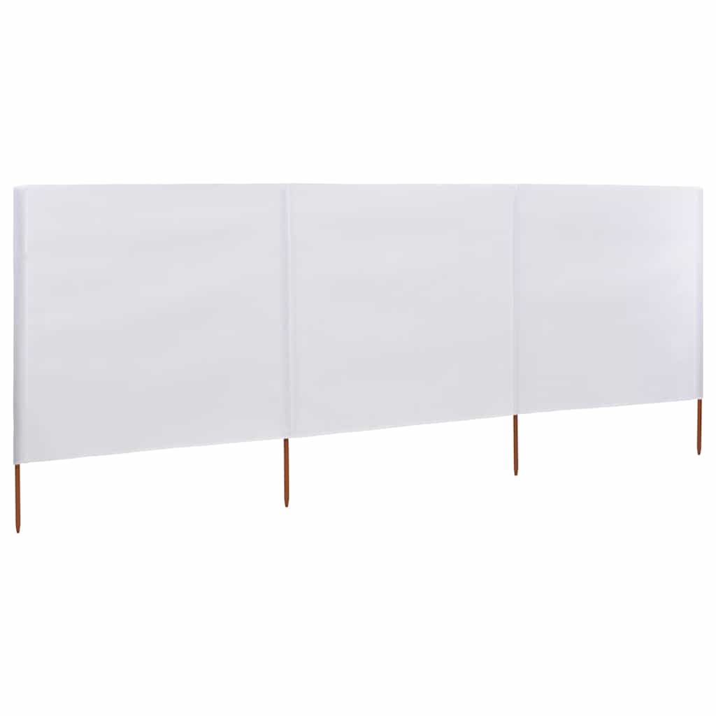 vidaXL Parawan 3-skrzydłowy z tkaniny, 400 x 120 cm, biały