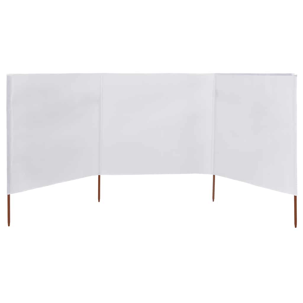 vidaXL Parawan 3-skrzydłowy z tkaniny, 400 x 120 cm, biały