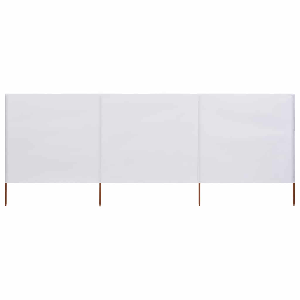 vidaXL Parawan 3-skrzydłowy z tkaniny, 400 x 120 cm, biały