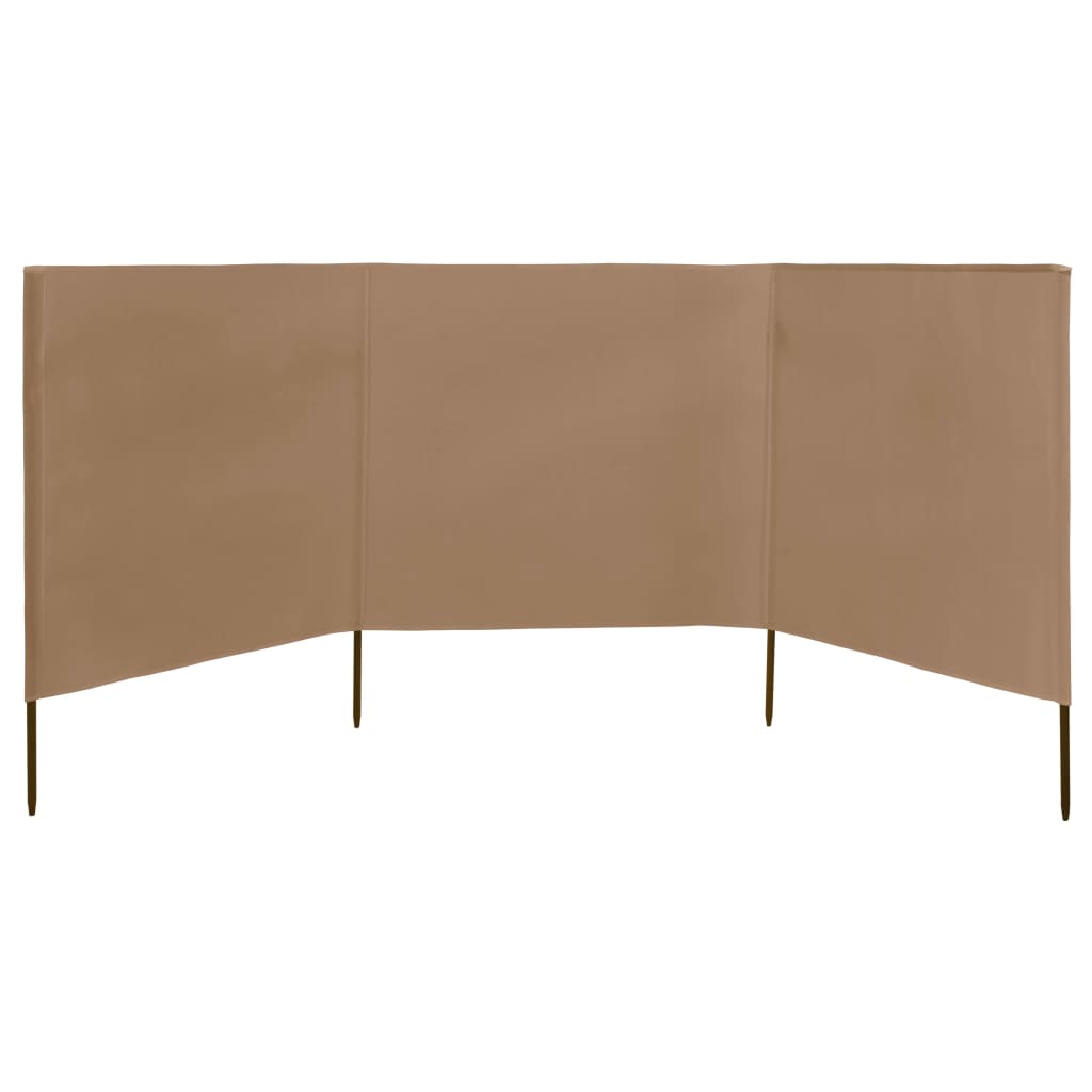 vidaXL Parawan 3-skrzydłowy z tkaniny, 400 x 120 cm, taupe