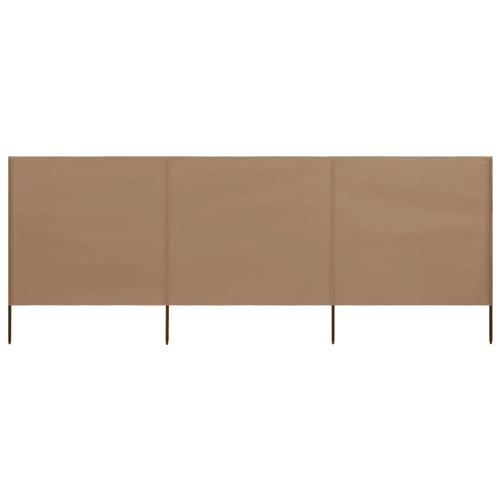 vidaXL Parawan 3-skrzydłowy z tkaniny, 400 x 120 cm, taupe