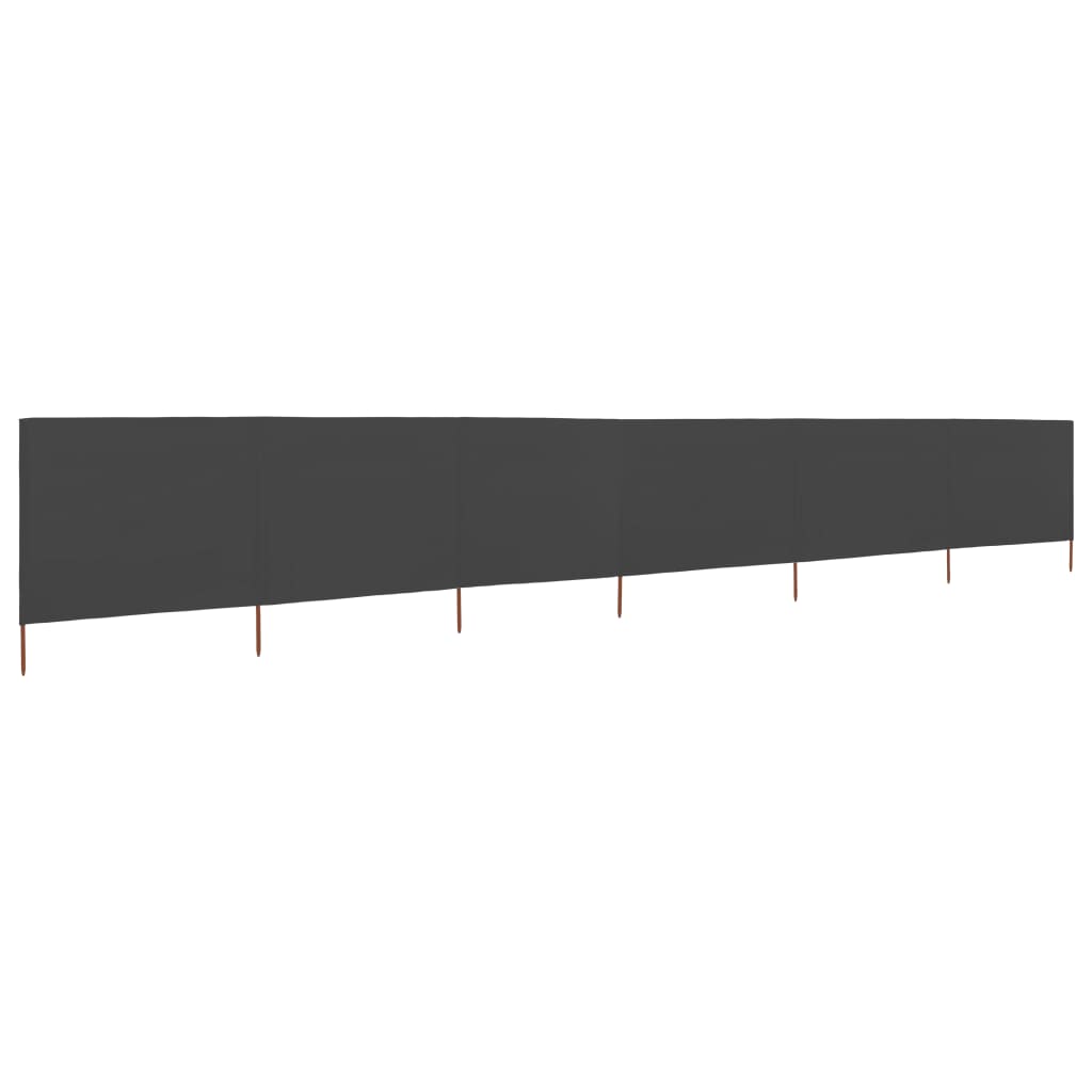 vidaXL Parawan 6-skrzydłowy z tkaniny, 800 x 80 cm, szary