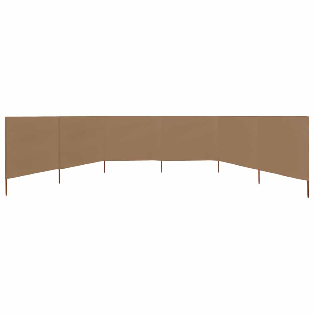 vidaXL Parawan 6-skrzydłowy z tkaniny, 800 x 80 cm, taupe