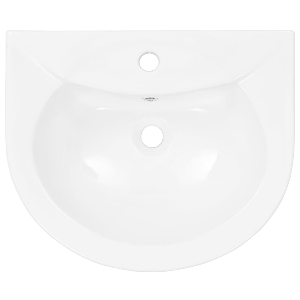 vidaXL Umywalka z postumentem, ceramiczna, biała, 520x440x190 mm