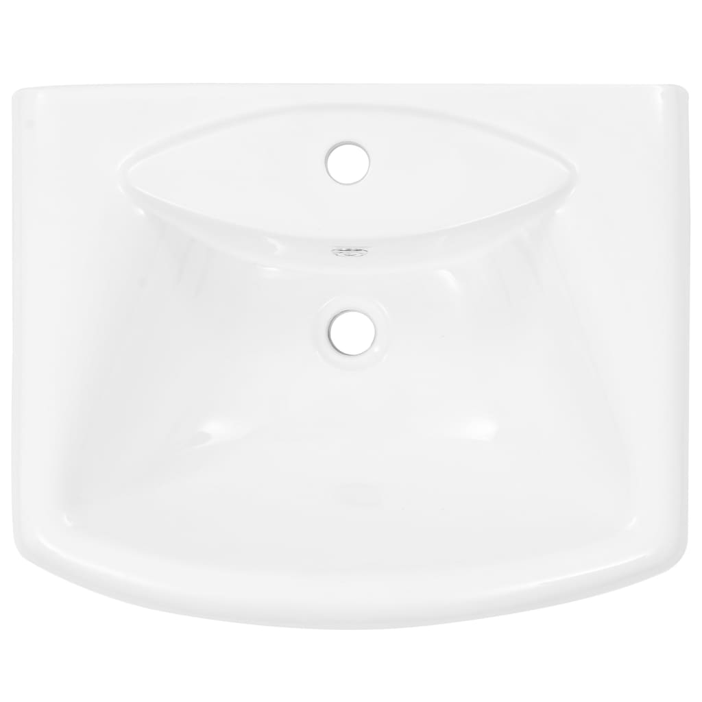 vidaXL Umywalka z postumentem, ceramiczna, biała, 580x470x200 mm