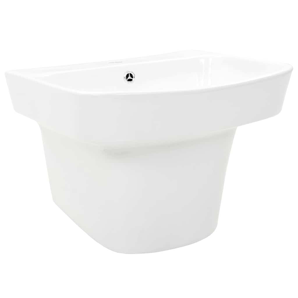vidaXL Umywalka Biały 50 x 45 x 41 cm Glazurowana ceramika