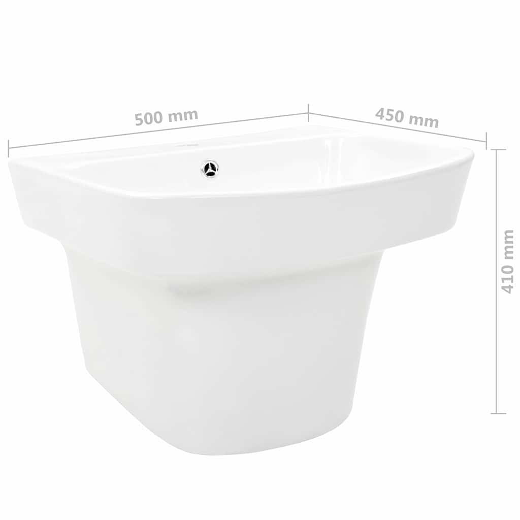 vidaXL Umywalka Biały 50 x 45 x 41 cm Glazurowana ceramika