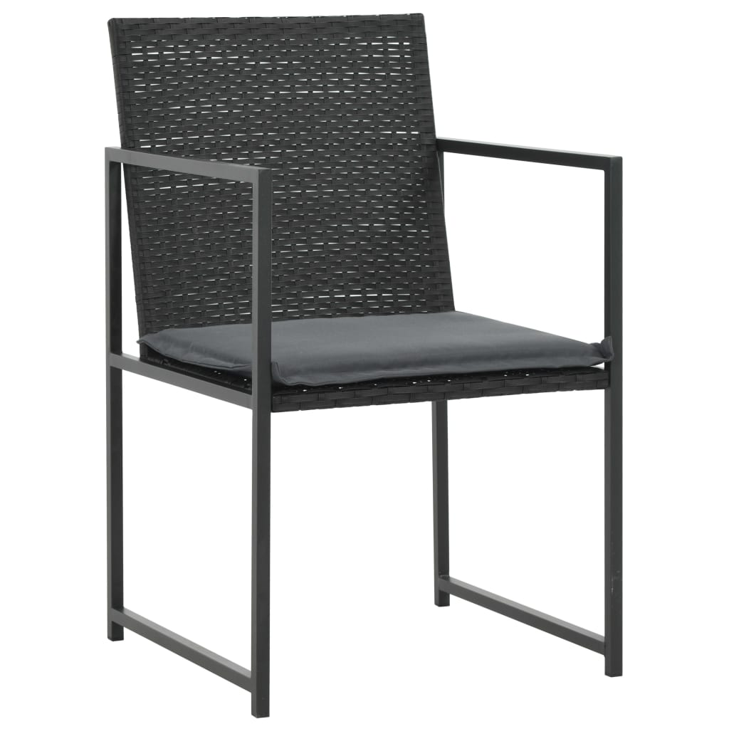 vidaXL 7-cz. zestaw mebli ogrodowych z poduszkami, rattan PE, czarny