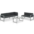 vidaXL 3-częściowy zestaw wypoczynkowy do ogrodu, aluminium, czarny