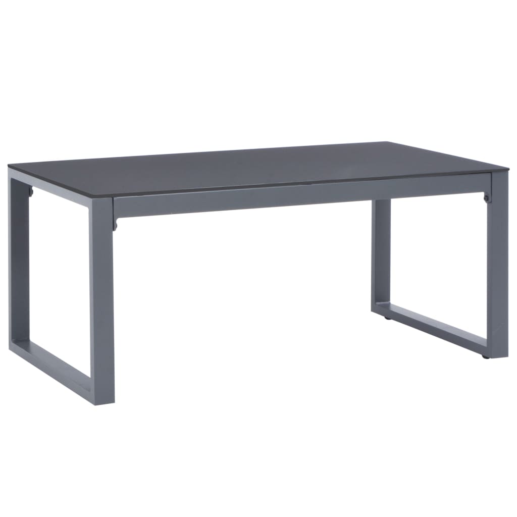 vidaXL 3-częściowy zestaw wypoczynkowy do ogrodu, aluminium, czarny