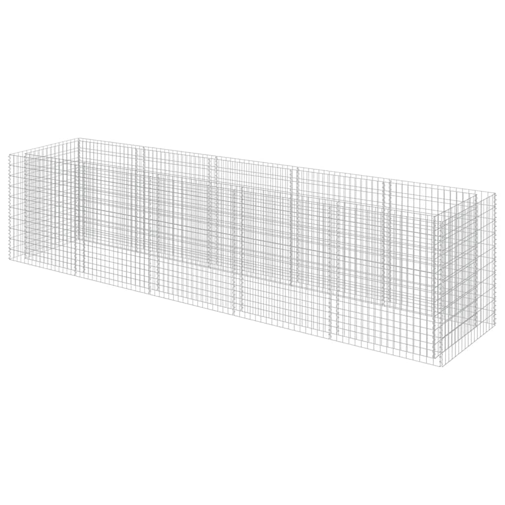 vidaXL Podwyższona donica gabionowa, galwanizowana stal, 450x90x100 cm
